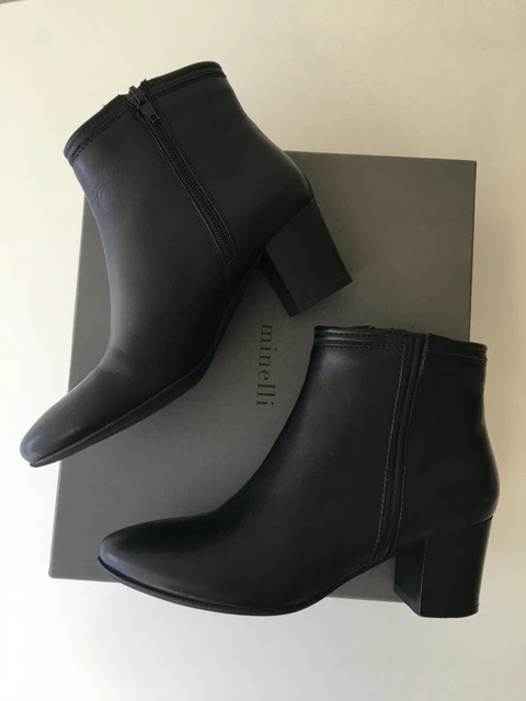 Bottines Minelli Cuir Noir Pointure 37 Excellent Etat