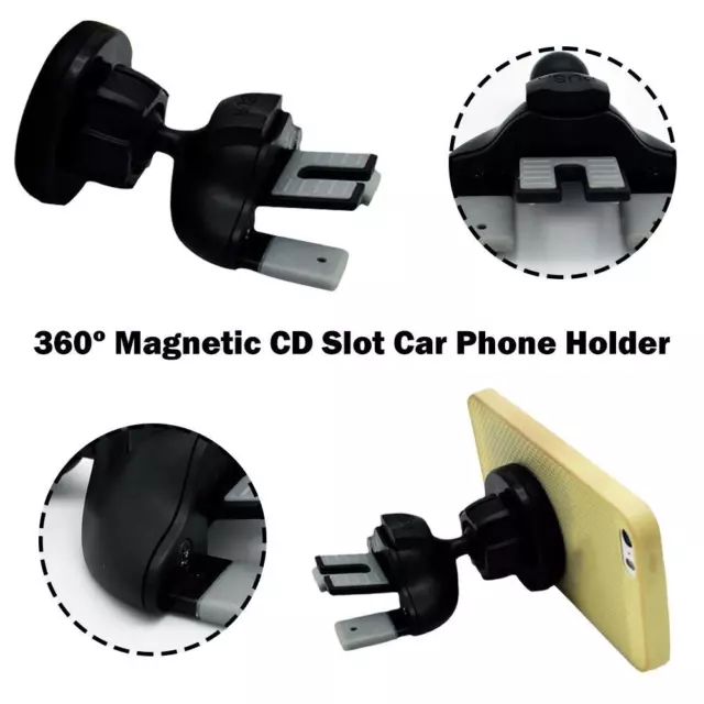 360º Magnetic CD Slot Car Phone Holder Stand Mount For Mobile GPS Phone N0Y1