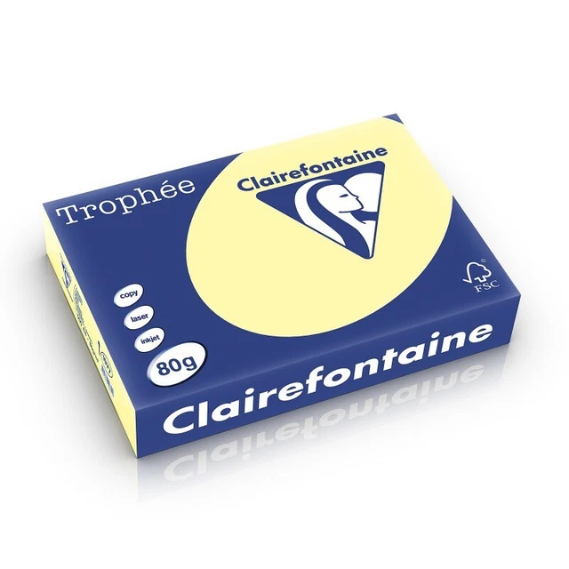 500 Feuilles A4 - 80G Jaune Canari - Trophée Clairefontaire 1975C