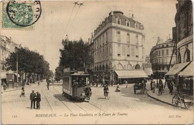 CPA BORDEAUX-La Place Gambetta et le Cours de Tourny (28127)