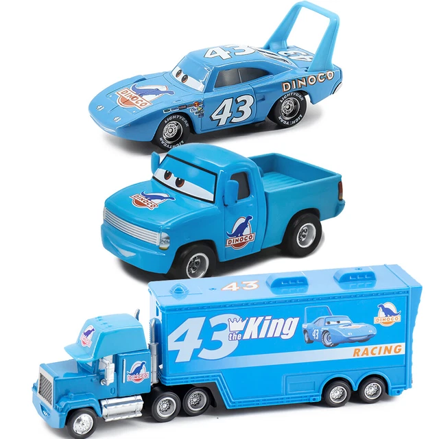 3PCS Disney Pixar Cars McQueen Film NO.43 DiNOco The King Truck Pickup Car Toys