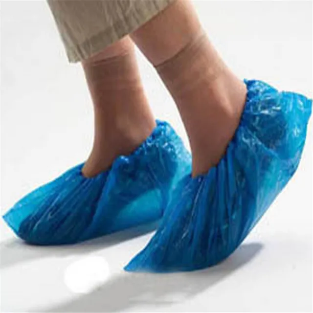 10pc Disposable Plastic Blue Anti Slip Shoe Covers Cleaning Overshoes Protective