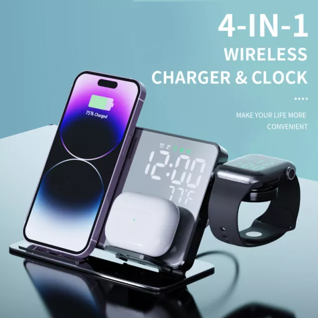 4 in 1 Wireless Charger Dock 15W Fast Charging For iPhone Apple Watch Samsung AU