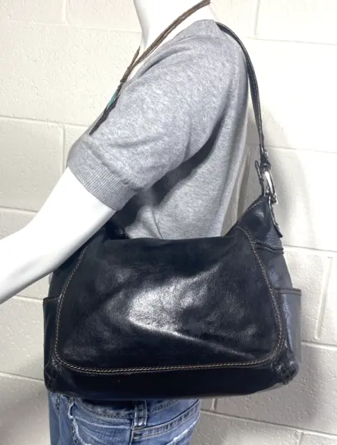 FOSSIL Black Leather Shoulder Bag/Purse