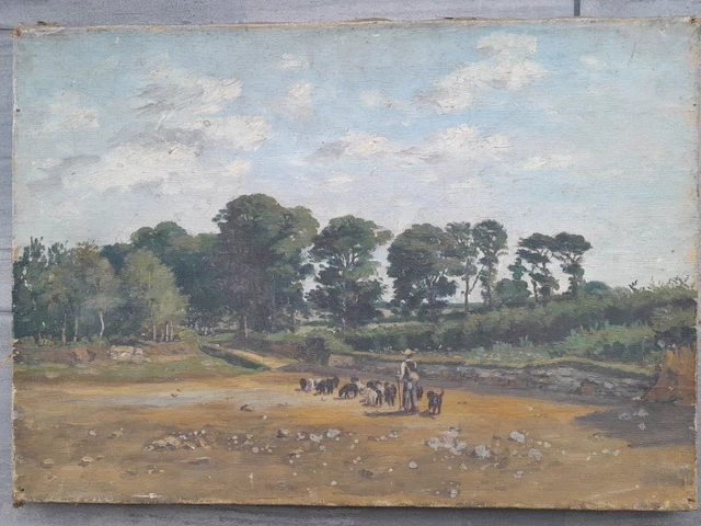Peinture Ancienne Représentant Un Paysage - XXème Siècle - Œuvre D'art