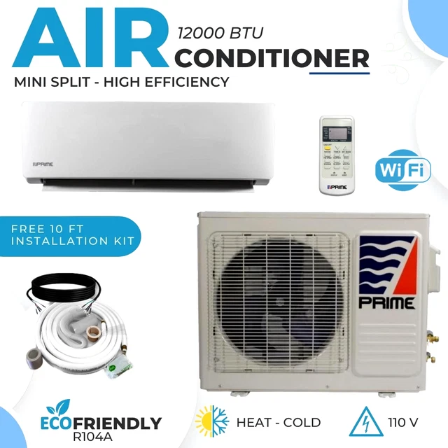 12000 BTU Mini Split Air Conditioner WIFI Heat Pump 14 SEER 110V