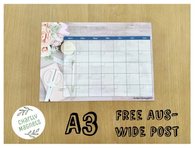 A3 Diary Design Fridge Magnet Whiteboard Family Planner Monthly Calendar Notepad 2