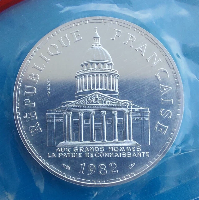 Pièce 100 Francs Panthéon 1982 Argent 900 Millième 15g