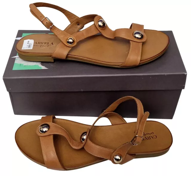 CARVELA COMFORT SAZ Ladies Tan Flat Leather Strappy Sandals EU 41