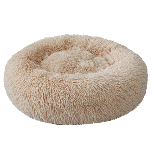 Donut Plush Pet Dog Cat Bed Fluffy Soft Warm Calming Bed Sleeping Kennel Nest 3