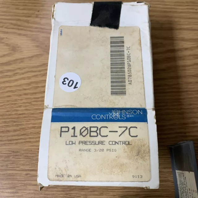 Johnson Controls P10BC-7C Low Pressure Control See Pics