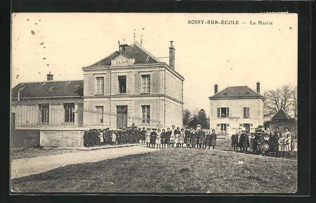 CPA Soisy-sur-École, La Mairie, Hôtel de Ville et Filleschule 1912