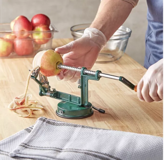 My Perfect Kitchen Green Apple Peeler Corer Slicer Vacuum Base 11x5.25x4