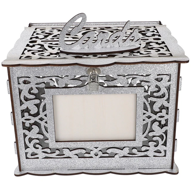 SET 3 SCATOLE BIANCHE RIQUADRI DORATI Grande 22.5x20h15 Small 12.5x12.5