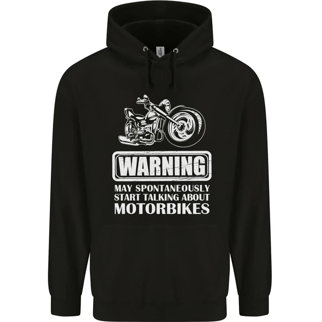 Start Talking About Motorbikes Funny Biker Mens 80% Cotton Hoodie