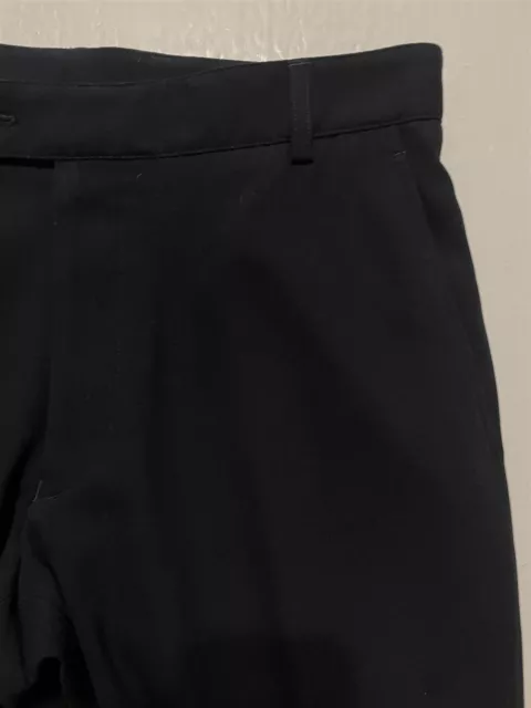 Armani Collezioni 32 x 34 Black Poly Twill Straight Flat Front Trousers PF54K0 3