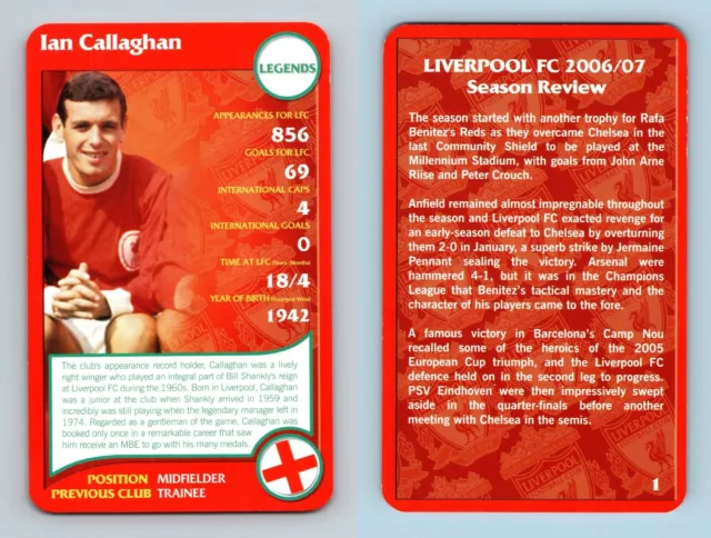 Ian Callaghan - Liverpool 2008 Top Trumps Specials Card
