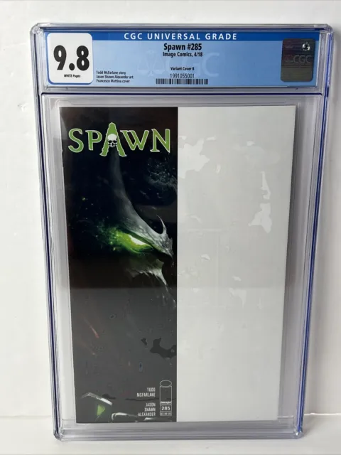 Spawn #285 Variant Cover B Image Comics 2018 CGC 9.8 White Pages