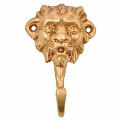 Handcrafted Brass Lion Head Wall Hook Hanger Holder For Home / Office