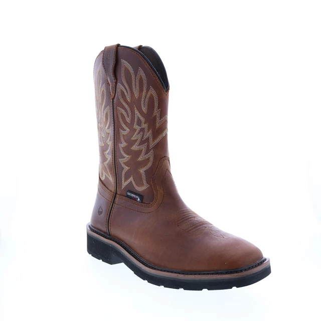 WOLVERINE RANCHER W210080 Mens Brown Wide Leather Slip On Work