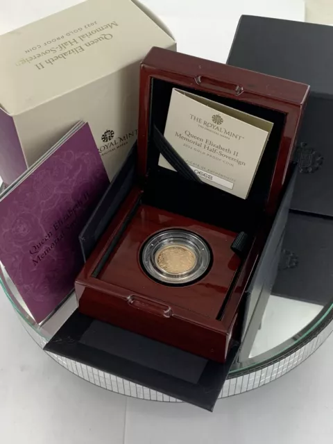 22ct Gold Half Sovereign Coin Set 2022 Memorial Queen Elizabeth II Bullion