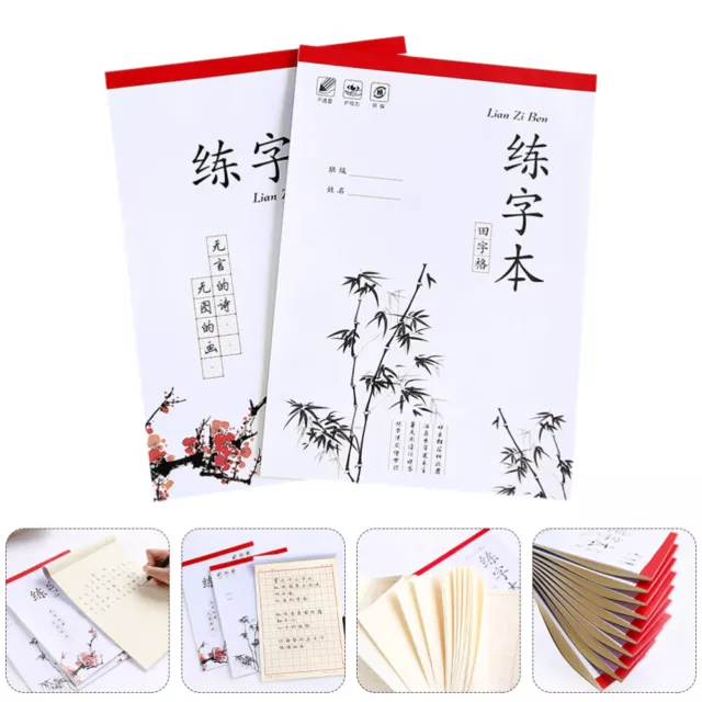 4 Pcs Practice Book Note Pads Hand Writing Books for Exercise