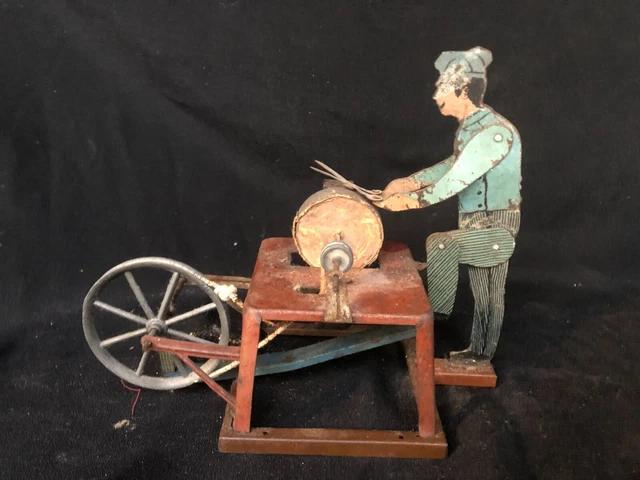 Jouet Ancien Bing Allemagne : Le Rémouleur Mécanique, Vers 1920, Tôle