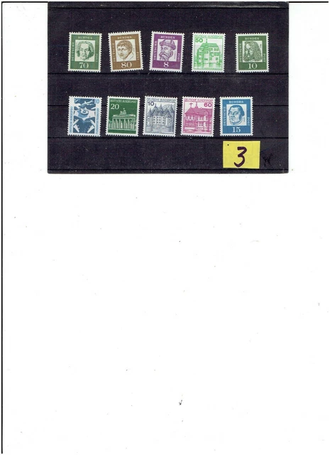 BUND : 10 versch. postfrische DS- Marken / 3