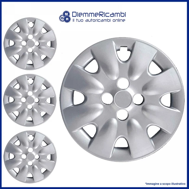 Set Di 4 Copricerchi Serie 4 Per Nissan Note – Coppe Ruota In Plastica Di Qualità, Fissaggio Con Anello Metallico, Design Simile All'originale