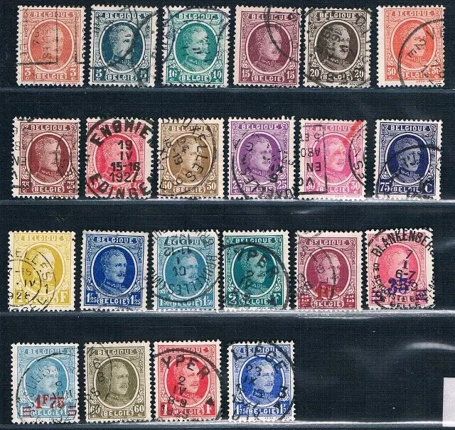Belgien 22 versch. Briefmarken ab ca 1922 König Albert gestempelt , stamps used