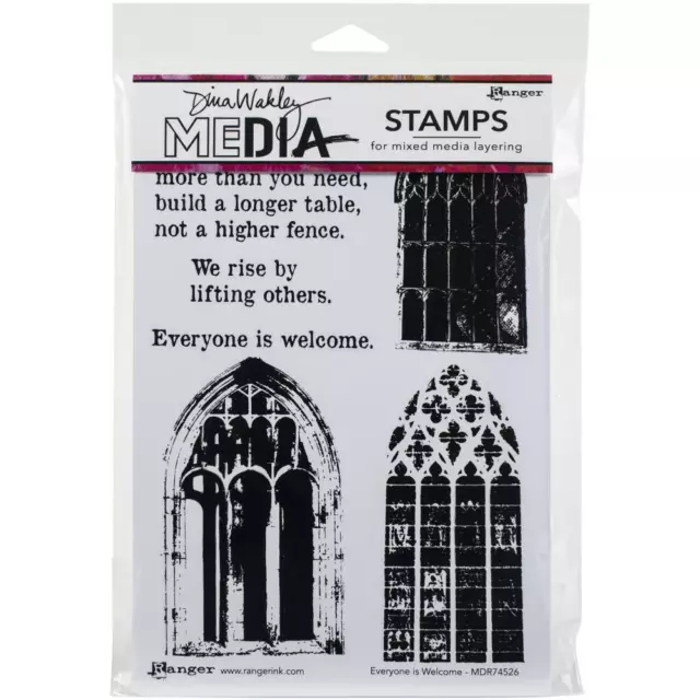 Dina Wakley Media Cling Stamps 6"X9" - Everyone is Welcome