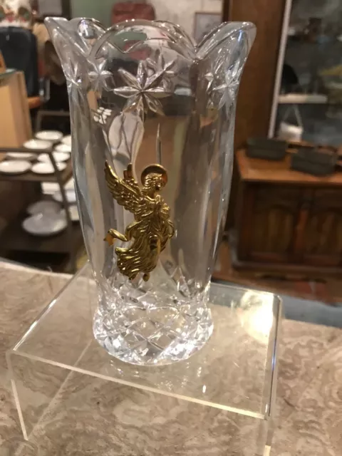 Vintage Antique Glass Crystal Angel Shade Candleholder