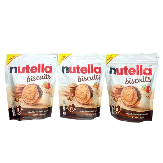 Nutella Biscuits Cookies filled with Nutella Hazelnut Spread, 9.7 OZ (3 pack)