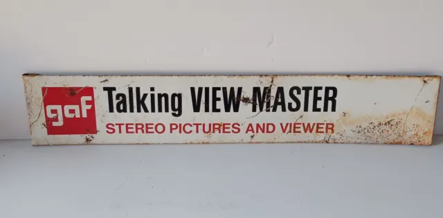 1970's Real metal sign GAF talking Viewmaster stereo pictures and viewer display