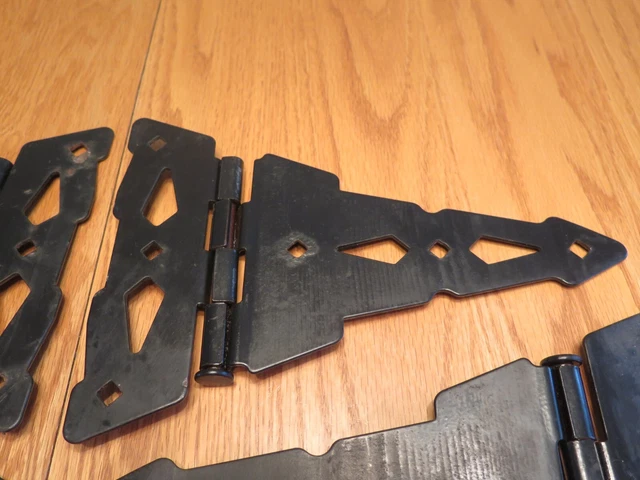 T Strap Barn Door Gate Shed Hinges 10.5" x 7.75" Set of Four Salvage Vintage 12