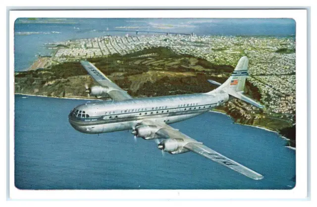 SAN FRANCISCO, CA ~ PAN-AMERICAN CLIPPER Plane c1950s  Advertising Postcard