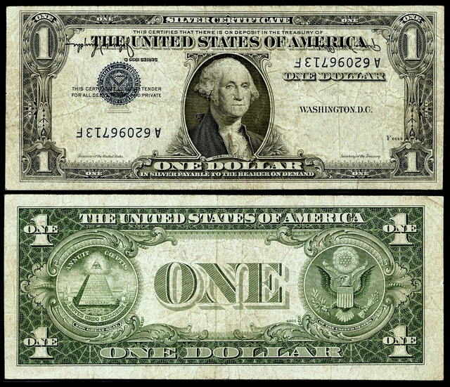 Inverted Third Printing Error Fr. 1613W $1 1935D Wide Silver Certificate Note