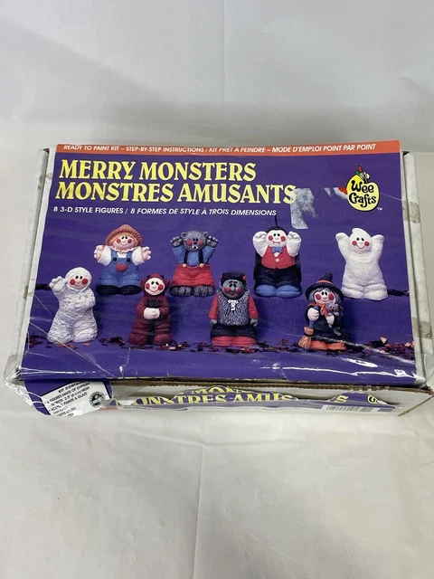 Kit de pintura de cerámica Wee Crafts Halloween Merry Monsters abierto falta 1