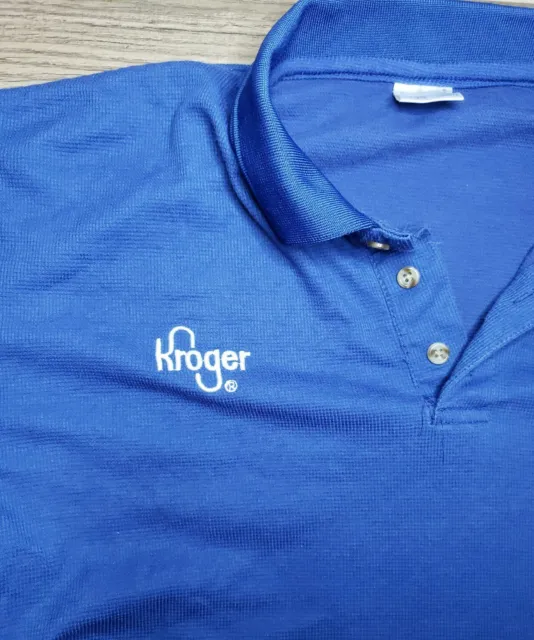 Kroger 3D Logo Full Zip Fleece Jacket Men's M Blue Grocery Store