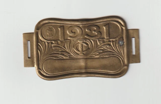 ANNÉE 1929 - Plaque Fiscale De Vélo - En Laiton - Cartouche Vierge EUR