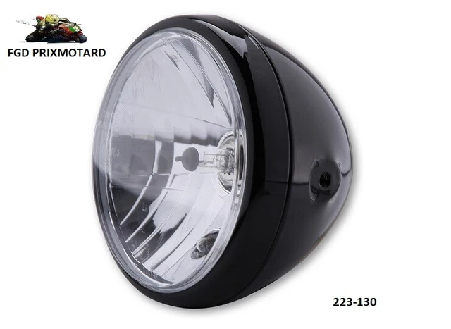 Phare Avant Moto LED 16,5 Cm – Noir, Feu De Route Et Croisement, Pour Harley, Honda, Yamaha - 9