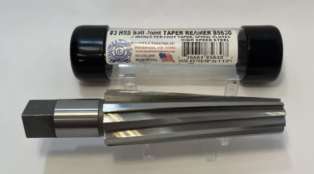 Chadwick & Trefethen HSS Ball Joint Reamer Size#3 (5/16” To 1 1/2”) Taper Spiral