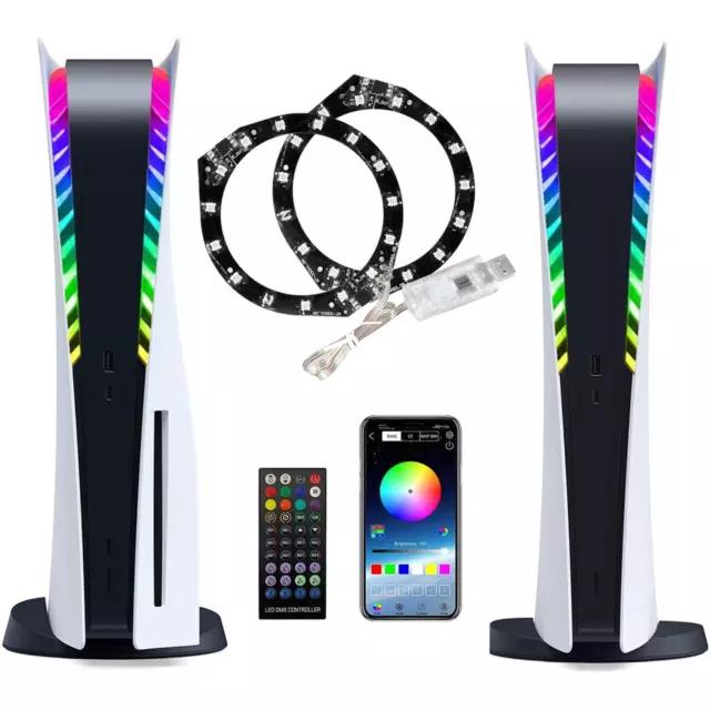 Ring Decorative with Remote Control RGB LED Light Strip Lamp for PS5 Host