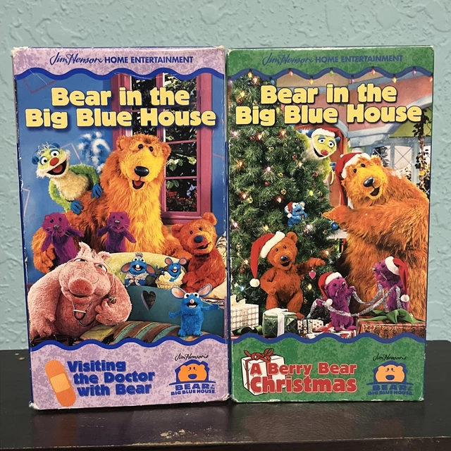 bear-in-the-big-blue-house-vhs-lot-2-berry-bear-christmas-visit-the