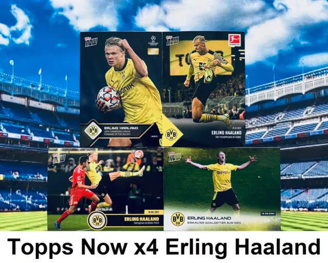 Topps Now Uefa Champions League 2021 Borussia Dortmund x4 Erling Haaland