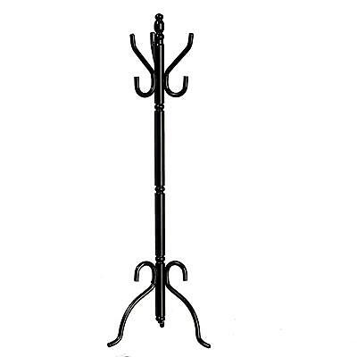 Dolls House Black Hat & Coat Rack Stand Miniature Hall Accessory 1:12 Scale