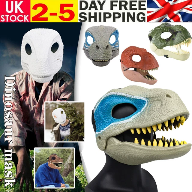 DINOSAUR VELOCIRAPTOR JURASSIC World Dino Moving Mask Camp Cretaceous ...