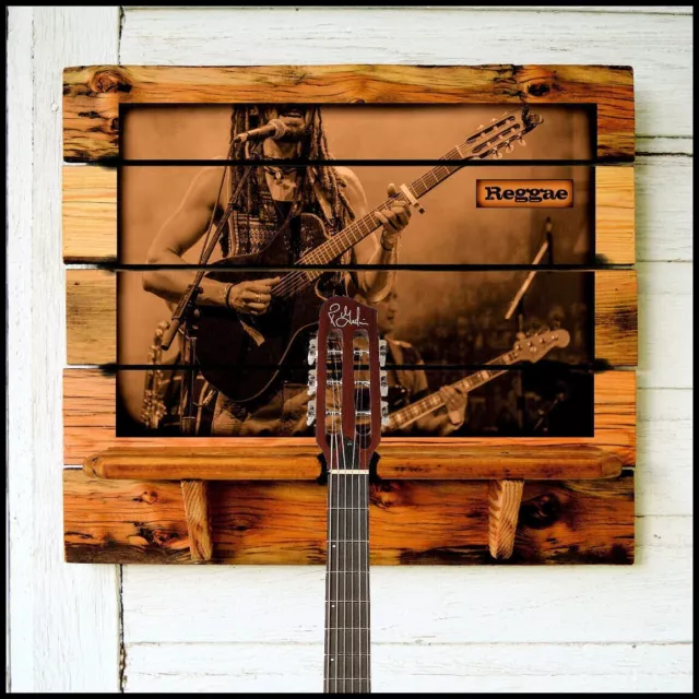 Guitar Rack "Reggae" (or Personalize your Photo or favorite Artist) Barn wood