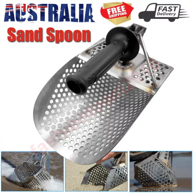 Handheld Stainless Steel Beach Sand Scoop for Metal Detecting Fast Sifting Tools