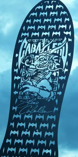 Replica wall art. Steve Caballero Skateboard Deck signed metal art, dragon Bats